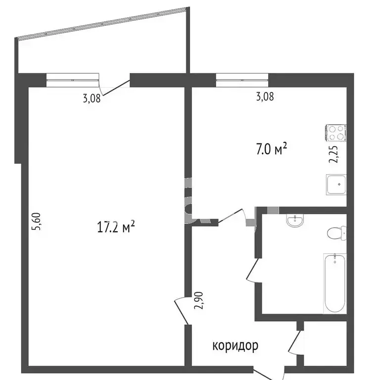 1-комнатная квартира: Тюмень, улица 50 лет Октября, 54 (34.5 м) - Фото 1