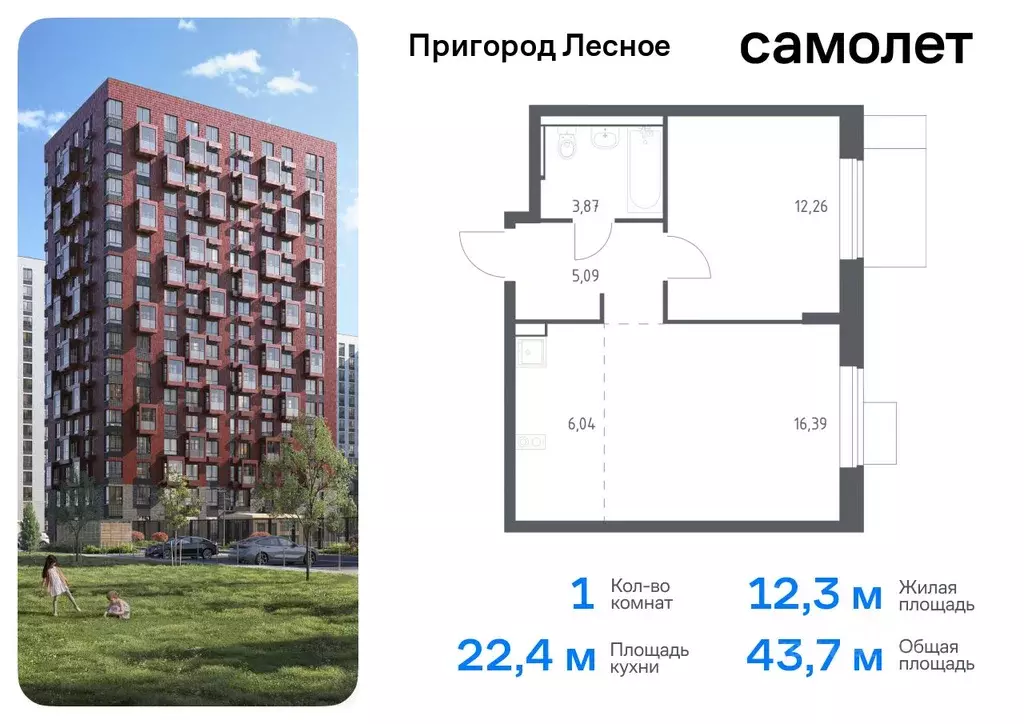 1-к кв. Московская область, Ленинский городской округ, д. Мисайлово, ... - Фото 0