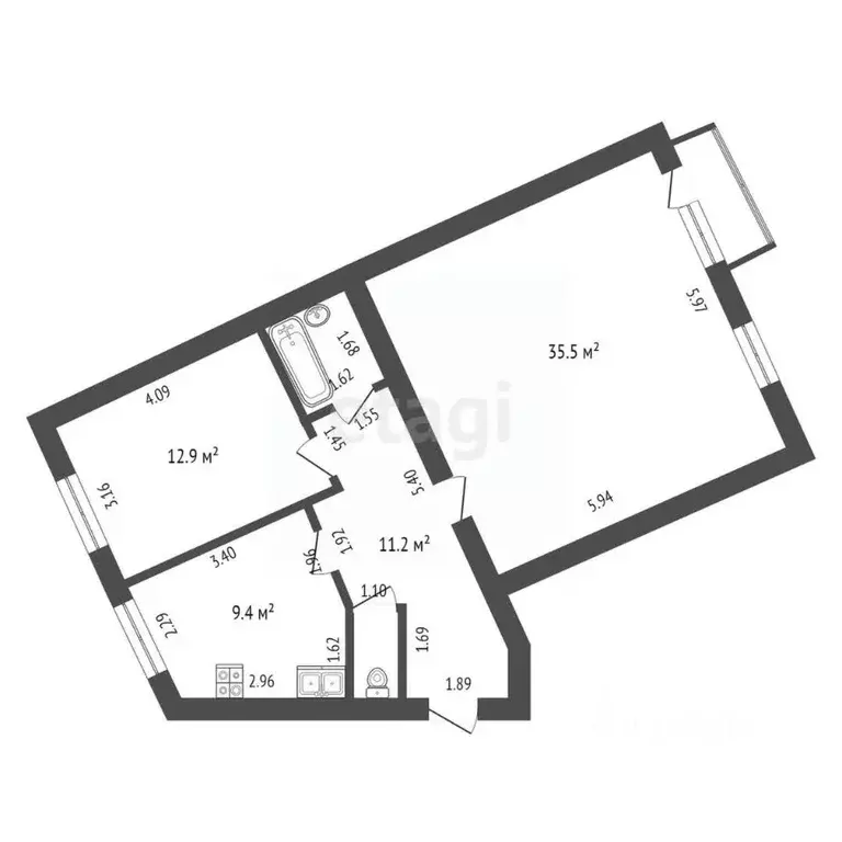 2-к кв. Ямало-Ненецкий АО, Новый Уренгой Юбилейный мкр, 5/2А (73.0 м) - Фото 2