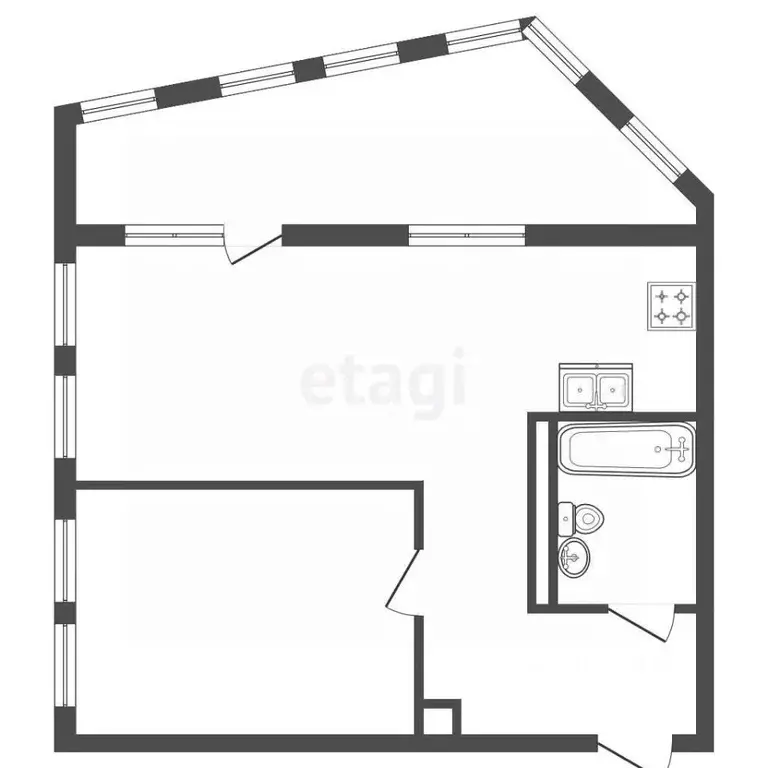 1-к кв. Санкт-Петербург ул. Челюскина, 10 (53.2 м) - Фото 2