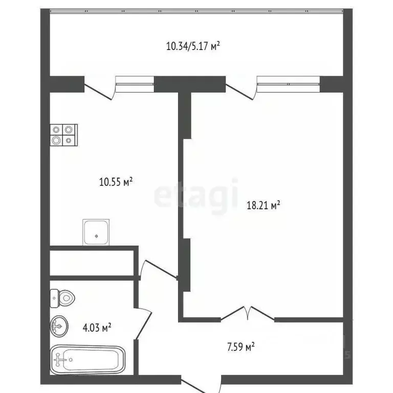 1-к кв. Московская область, Одинцово ул. Сколковская, 7А (40.4 м) - Фото 1