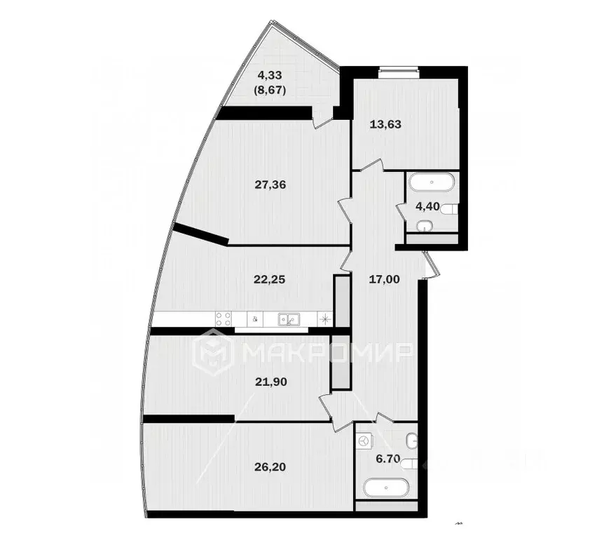 4-к кв. Татарстан, Казань Танковая ул., 2 (143.0 м) - Фото 2
