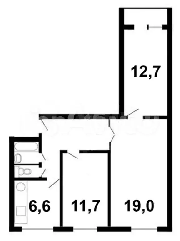 3-к. квартира, 61 м, 4/9 эт. - Фото 0