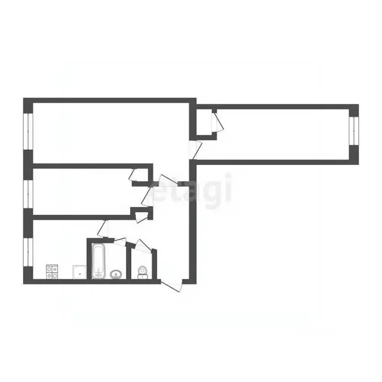 3-к кв. Смоленская область, Красный пгт ул. Глинки, 16 (58.0 м) - Фото 1