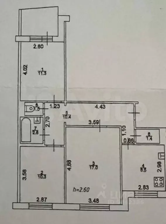 3-к кв. Татарстан, Казань ул. Академика Лаврентьева, 24 (67.0 м) - Фото 1