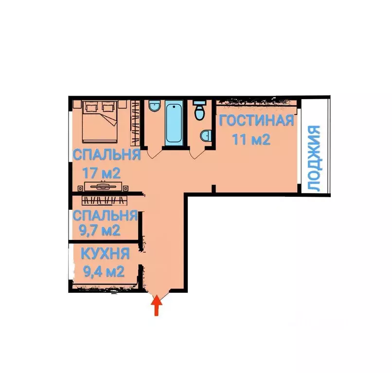 3-к кв. Нижегородская область, Ардатов рп ул. Суслова, 13 (63.0 м) - Фото 1