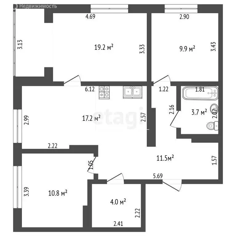 3-комнатная квартира: Самара, улица Стара-Загора (77.7 м) - Фото 1