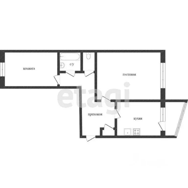 2-к кв. Ханты-Мансийский АО, Сургут ул. Крылова, 5 (52.7 м) - Фото 1