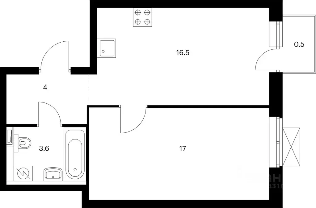 2-к кв. Приморский край, Владивосток Снежный парк жилой комплекс (51.3 ... - Фото 1