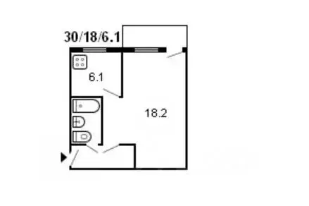 1-к кв. рязанская область, рязань ул. грибоедова, 18 (31.0 м) - Фото 1