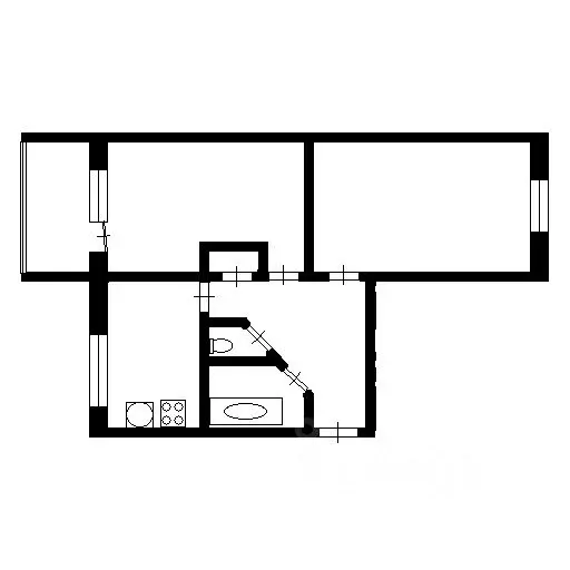 2-к кв. Бурятия, Улан-Удэ бул. Карла Маркса, 22 (45.3 м) - Фото 1