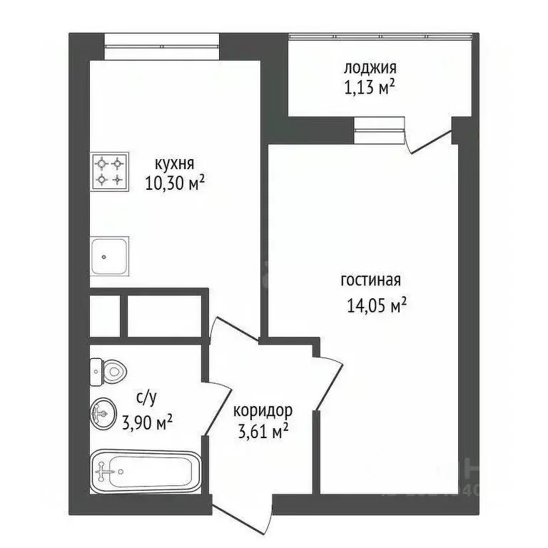 1-к кв. Башкортостан, Уфа ул. Героя Курбангалеева, 1 (34.2 м) - Фото 1