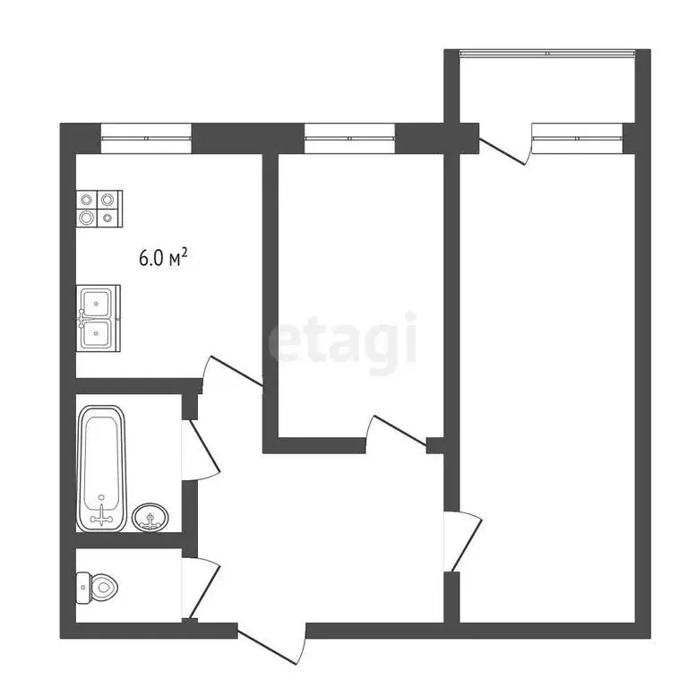 2-комнатная квартира: Выкса, улица Слепнёва, 13к2 (38.4 м) - Фото 0