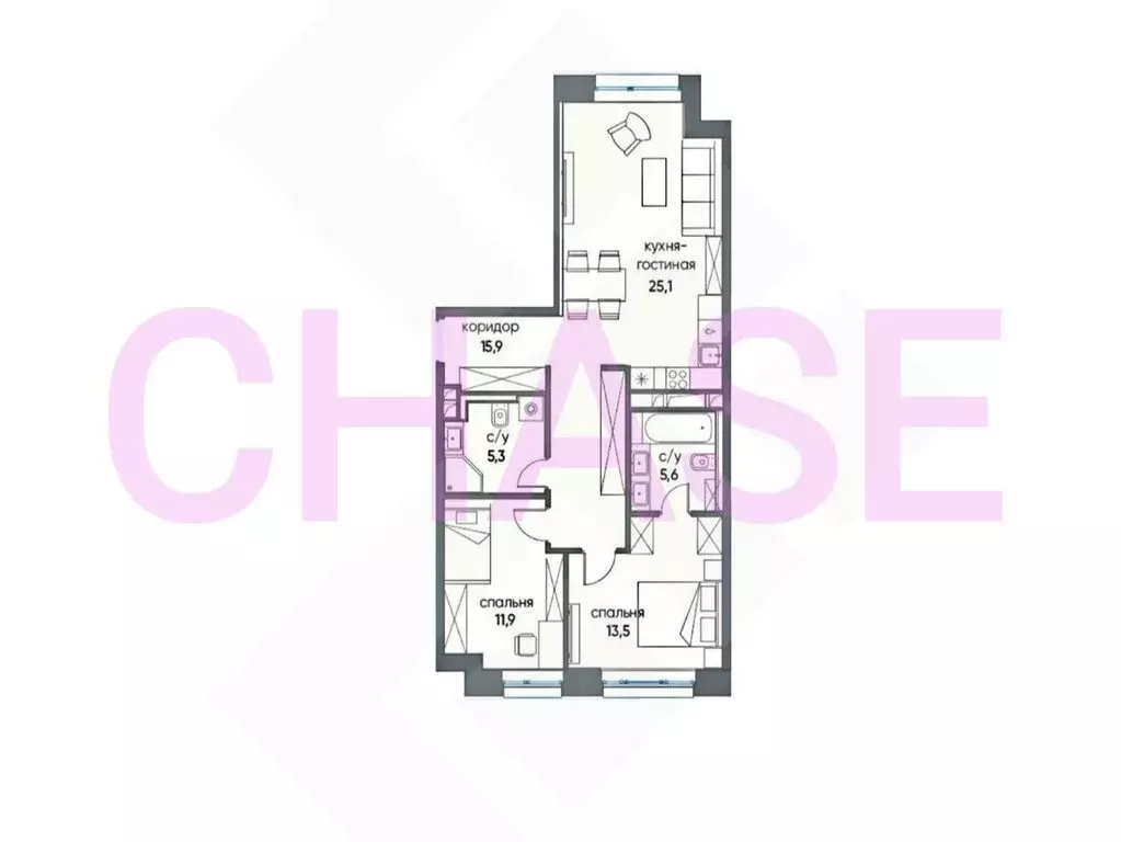 3-комнатная квартира: Москва, улица Нижние Мнёвники, 7 (77.3 м) - Фото 2