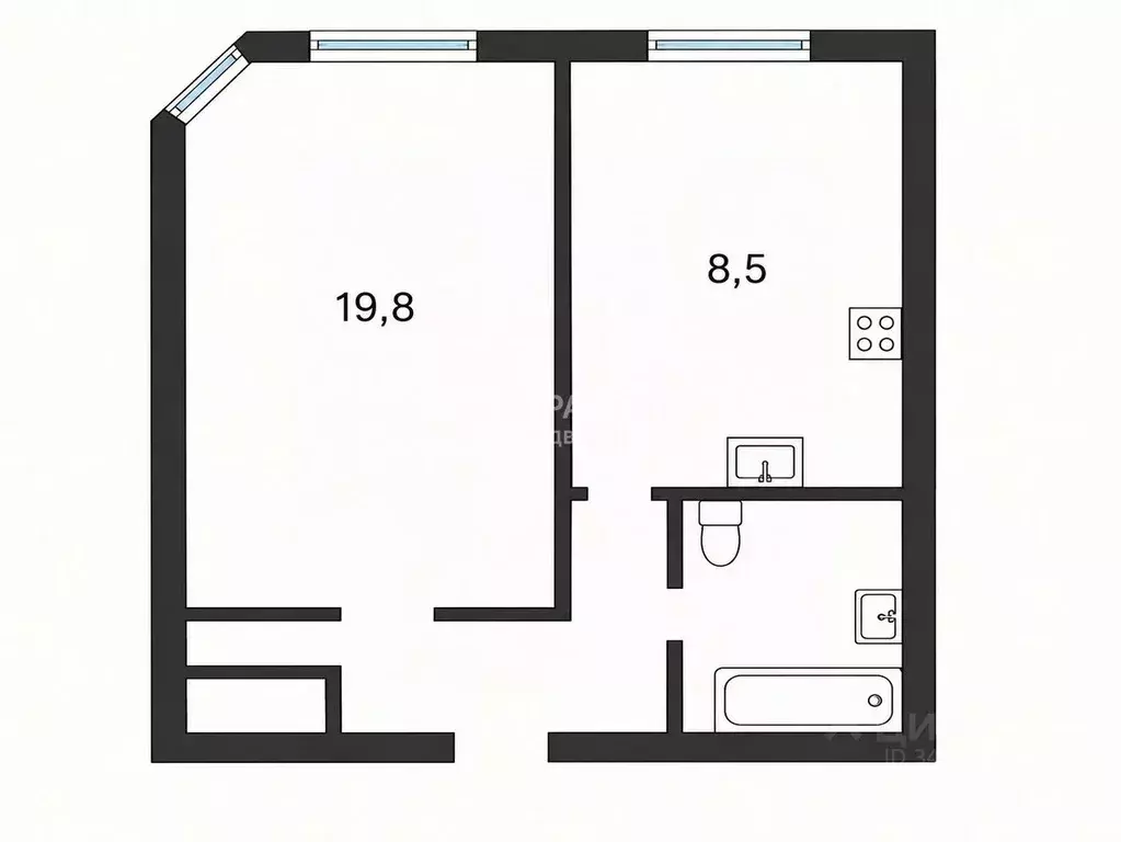 1-к кв. Москва Лебедянская ул., 36К1 (42.3 м) - Фото 2