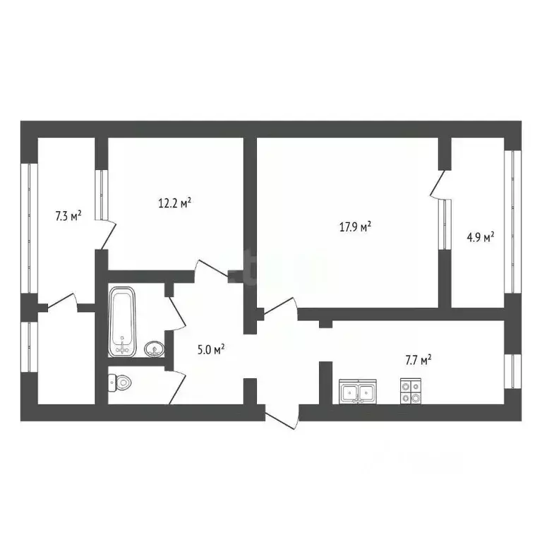 2-к кв. Севастополь ул. Героев Бреста, 27 (61.0 м) - Фото 2