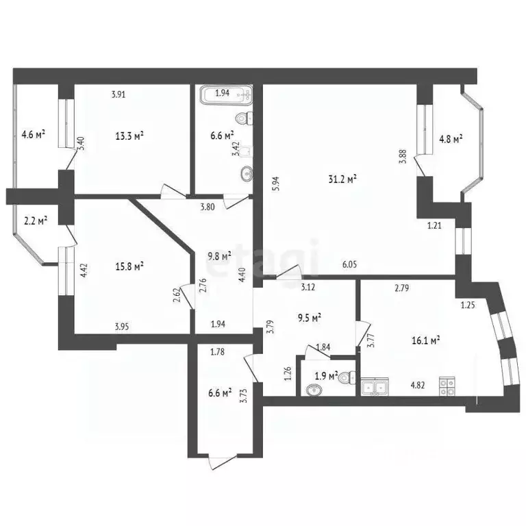 3-к кв. Тюменская область, Тюмень ул. Московский Тракт, 88 (110.9 м) - Фото 0