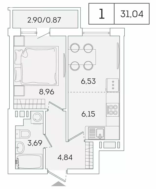 1-комнатная квартира: Мурино, Екатерининская улица, 11 (30.2 м) - Фото 0