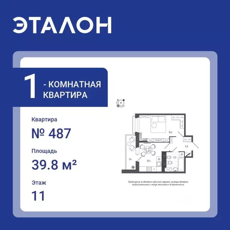 1-к кв. Санкт-Петербург Черниговская ул., 17 (39.8 м) - Фото 0