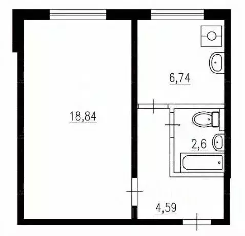 1-к кв. Москва Широкая ул., 17К1 (32.6 м) - Фото 1