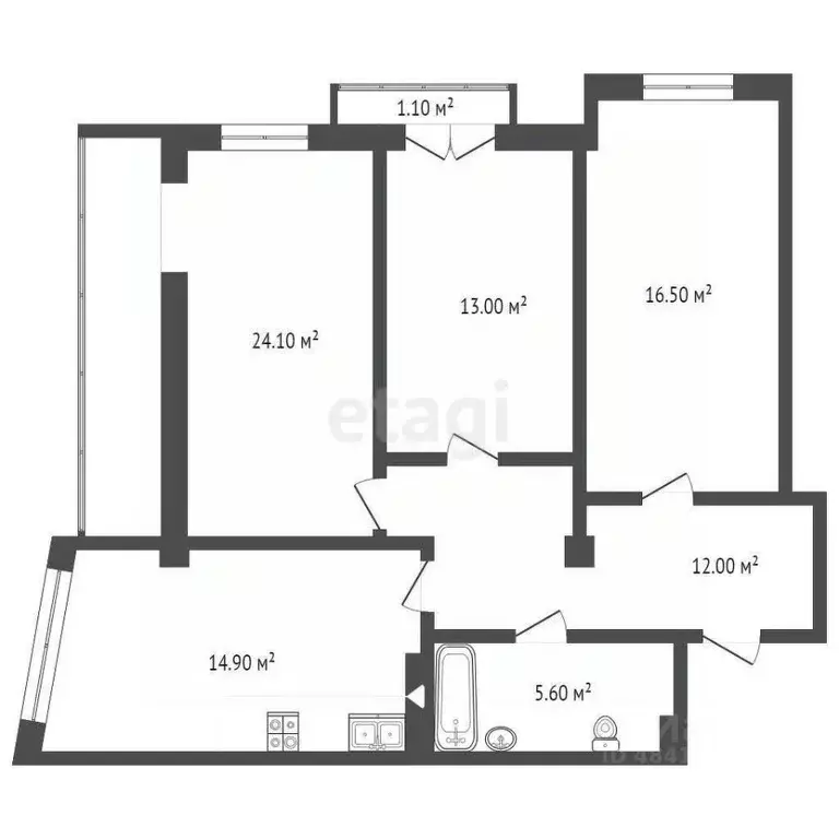 3-к кв. Краснодарский край, Геленджик Курортная ул., 14Бк1 (86.1 м) - Фото 2