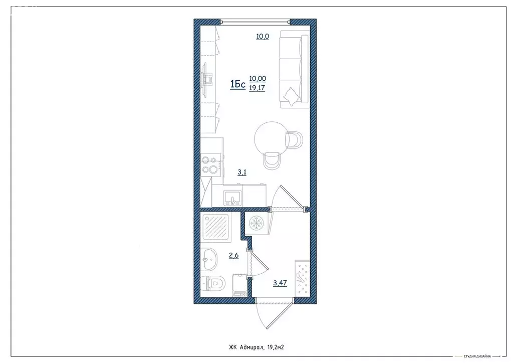 Квартира-студия: Ярославль, Шандорная улица, 14 (19.2 м) - Фото 2