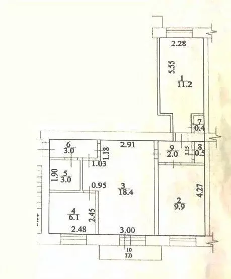 3-к кв. Башкортостан, Уфа ул. Мустая Карима, 28А (54.5 м) - Фото 2