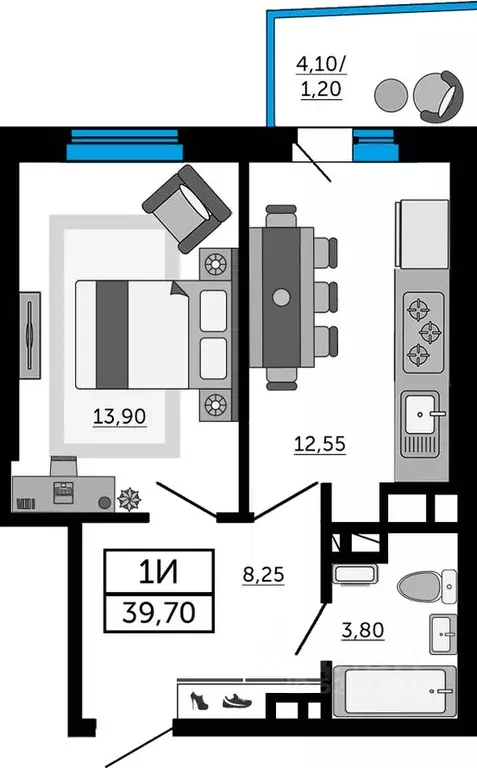 1-к кв. Ростовская область, Ростов-на-Дону Донской Арбат 2 жилой ... - Фото 1