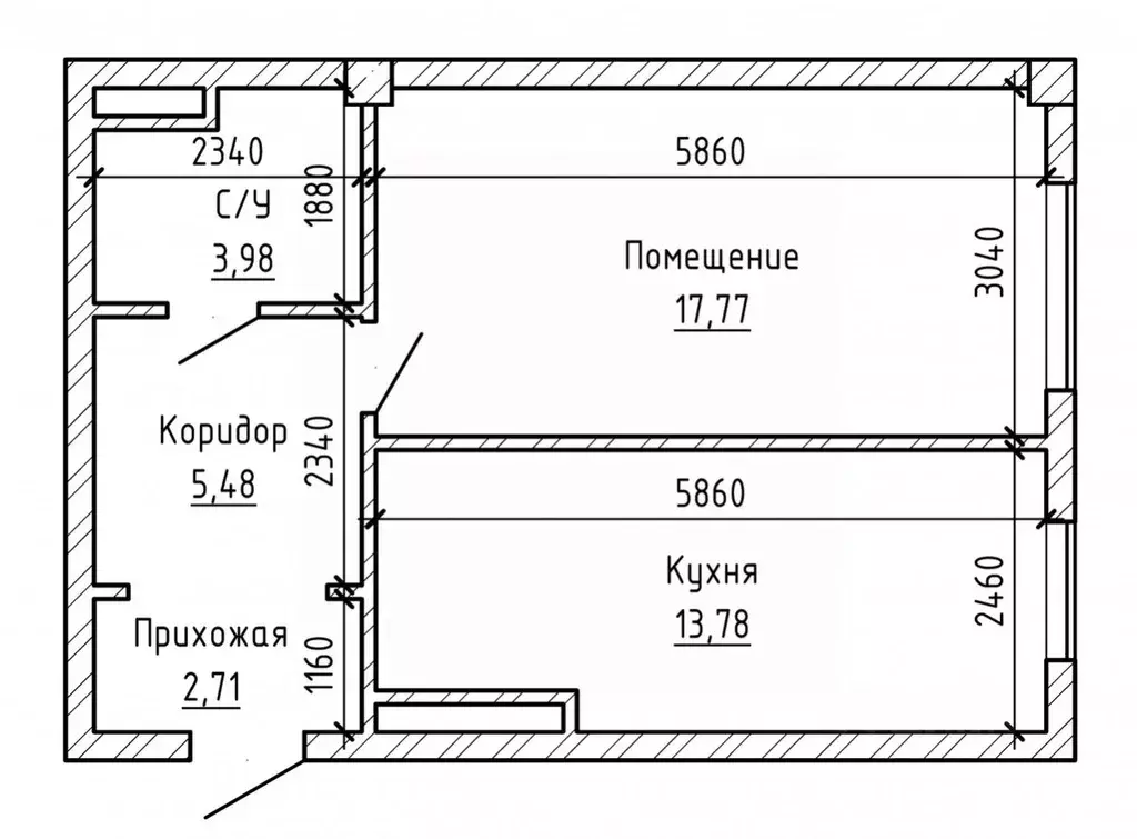 Студия Кабардино-Балкария, Нальчик ул. Кешокова, 1Г (45.1 м) - Фото 2