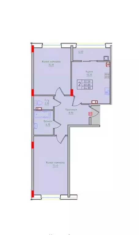 2-к кв. Ставропольский край, Невинномысск ул. Имени Героя России ... - Фото 1