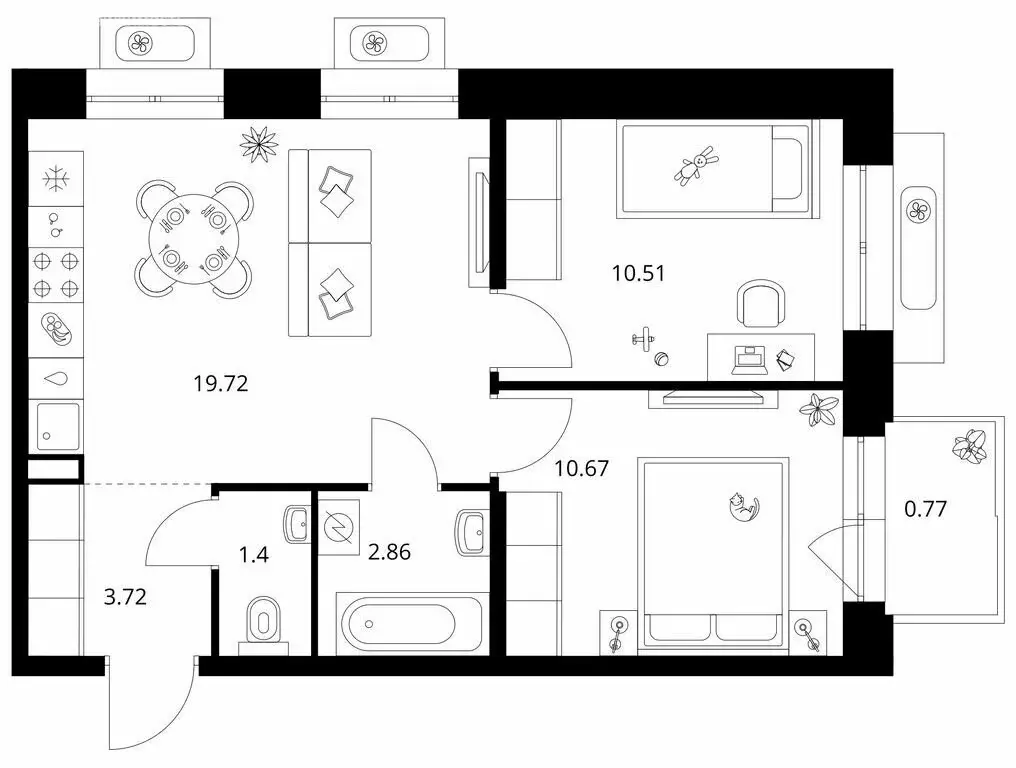 2-комнатная квартира: Улан-Удэ, Советская улица, 9 (49.65 м) - Фото 1