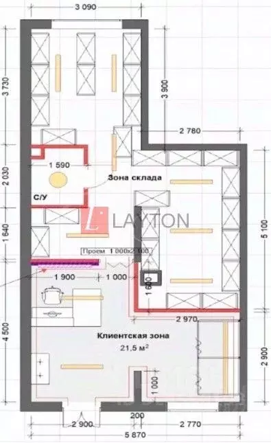 Торговая площадь в Московская область, Раменское 8с4 (58 м) - Фото 1