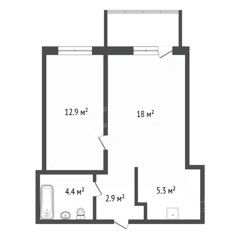 2-к кв. Иркутская область, Иркутск Братская ул., 7/11 (40.6 м) - Фото 2