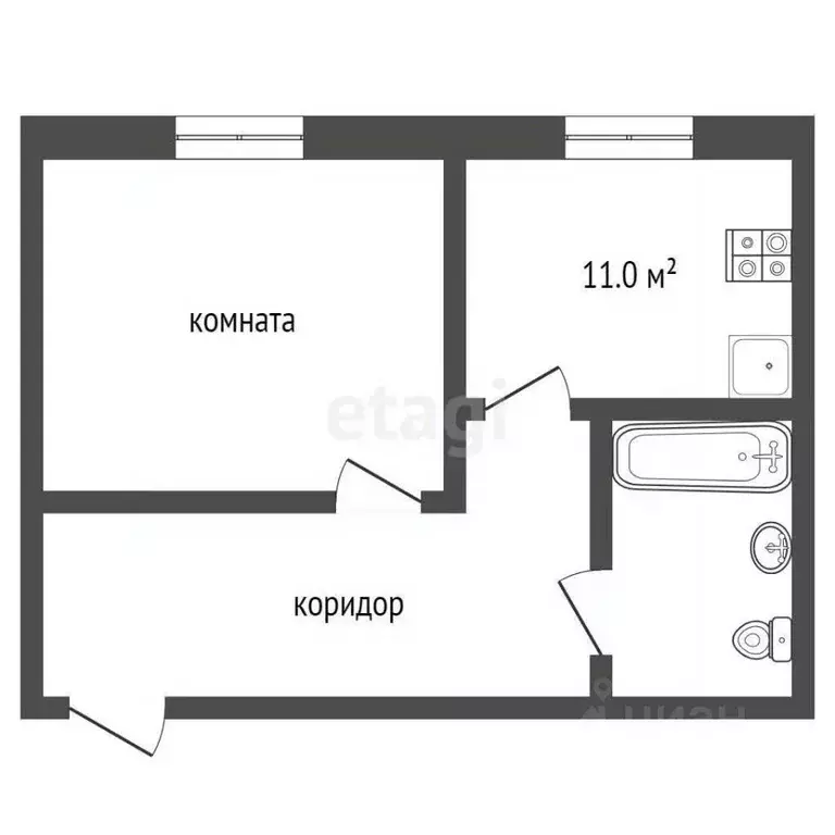 1-к кв. Ямало-Ненецкий АО, Муравленко ул. Нефтяников, 31 (32.5 м) - Фото 1