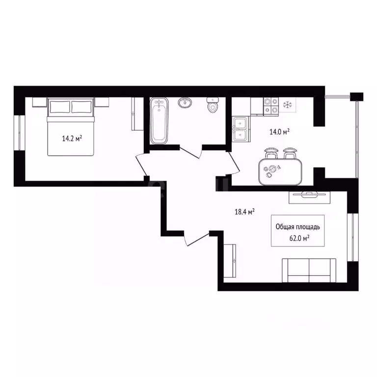2-к кв. Новосибирская область, Бердск Боровая ул., 4/1 (62.0 м) - Фото 2