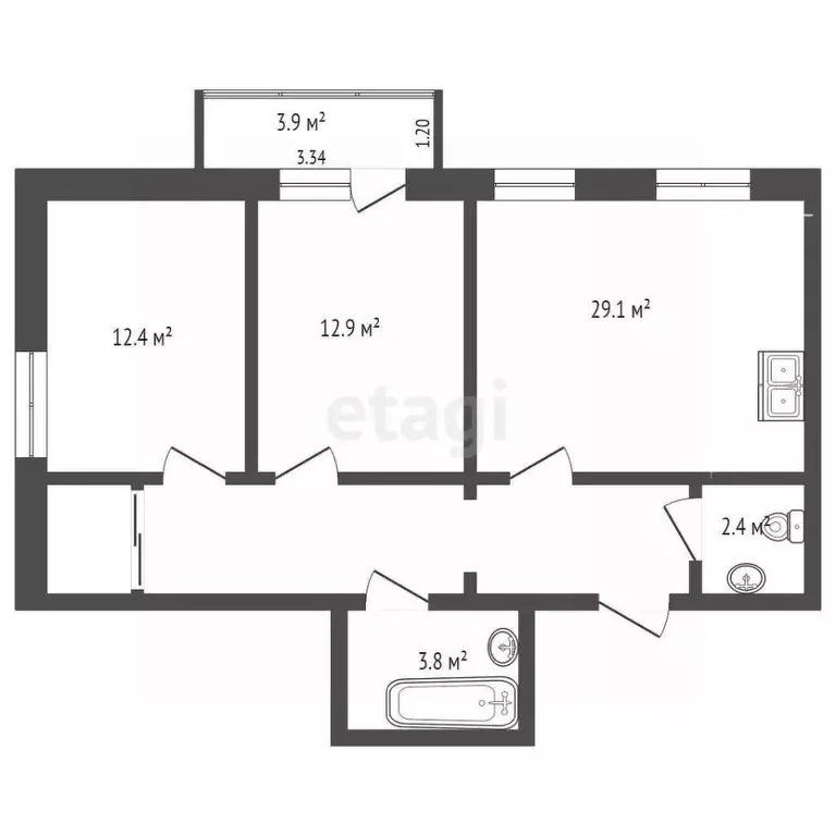 3-к кв. Омская область, Омск ул. Степанца, 3 (77.9 м) - Фото 1