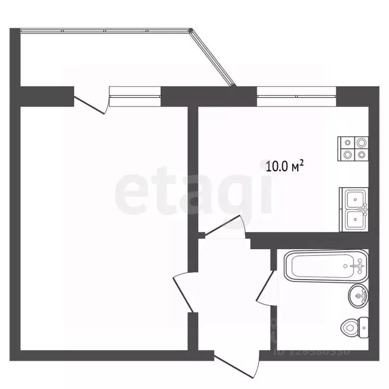 1-к кв. Кемеровская область, Новокузнецк Пионерский просп., 60 (37.9 ... - Фото 2