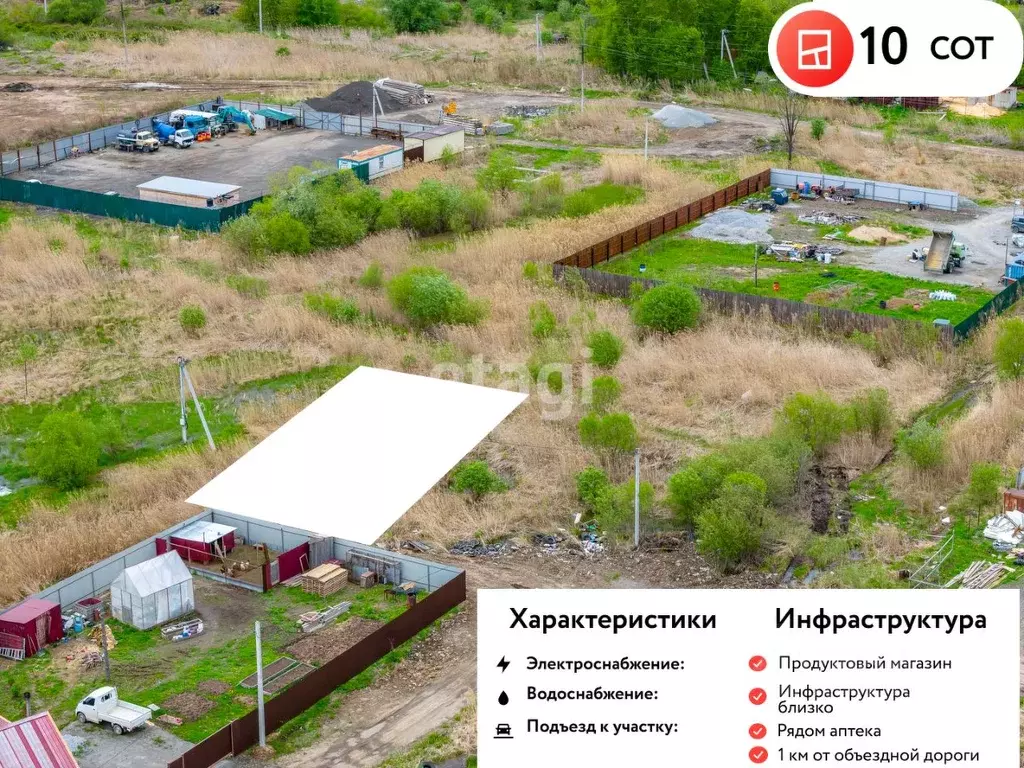 Участок в Хабаровский край, Хабаровский район, с. Ракитное, Луговой ... - Фото 1