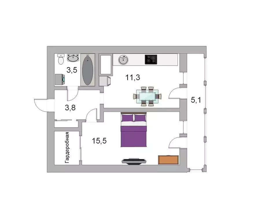 1-к кв. Санкт-Петербург Смоленская ул., 18 (35.5 м) - Фото 1