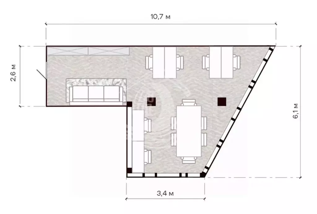 Офис в Алтайский край, Барнаул ул. 50 лет СССР, 51А (41 м) - Фото 2