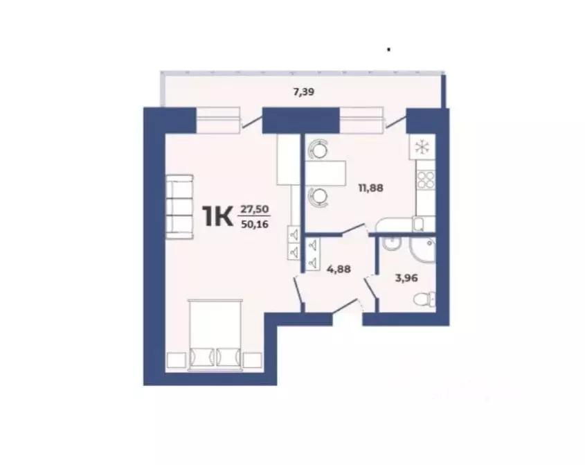 1-к кв. Алтайский край, Барнаул Партизанская ул., 23 (50.0 м) - Фото 1