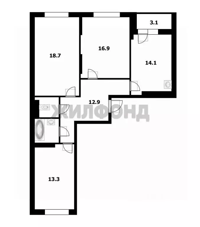 3-к кв. Новосибирская область, Новосибирск Пролетарская ул., 271/5с ... - Фото 1
