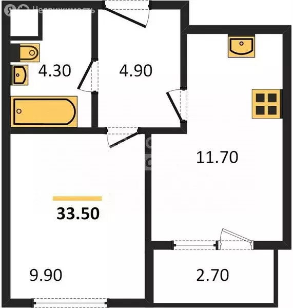 1-комнатная квартира: Ижевск, Воткинское шоссе, 83к2 (33.5 м) - Фото 1