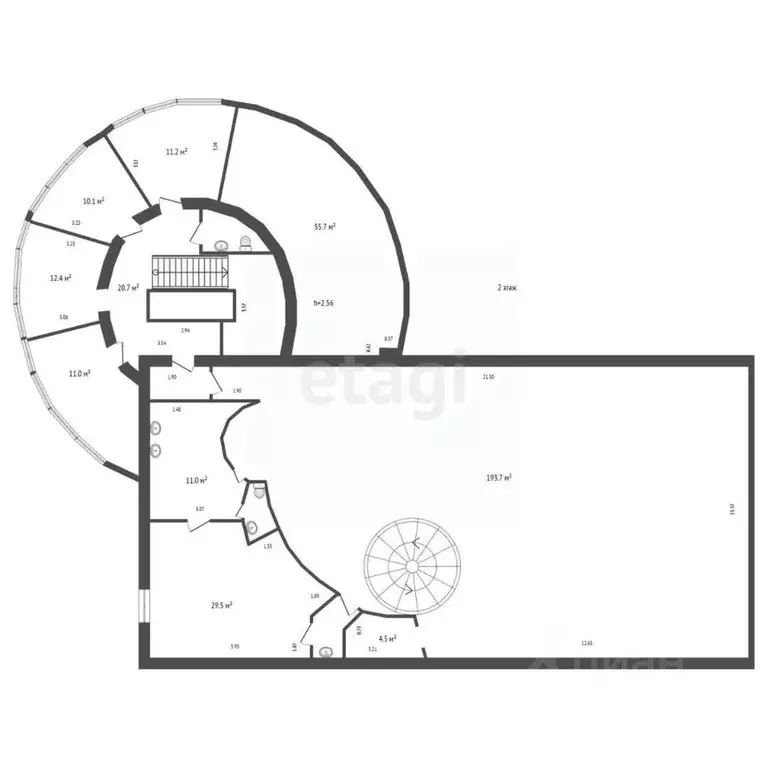 Офис в Красноярский край, Красноярск ул. Александра Матросова, 2А (980 ... - Фото 2