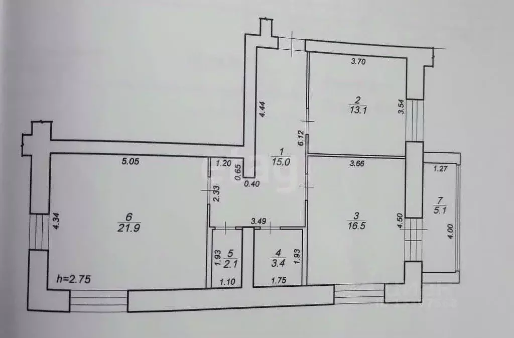 2-к кв. Тверская область, Тверь ул. Бакунина, 13 (72.0 м) - Фото 2