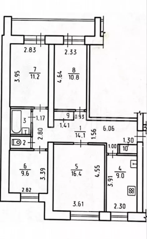 4-к. квартира, 75 м, 2/9 эт. - Фото 0