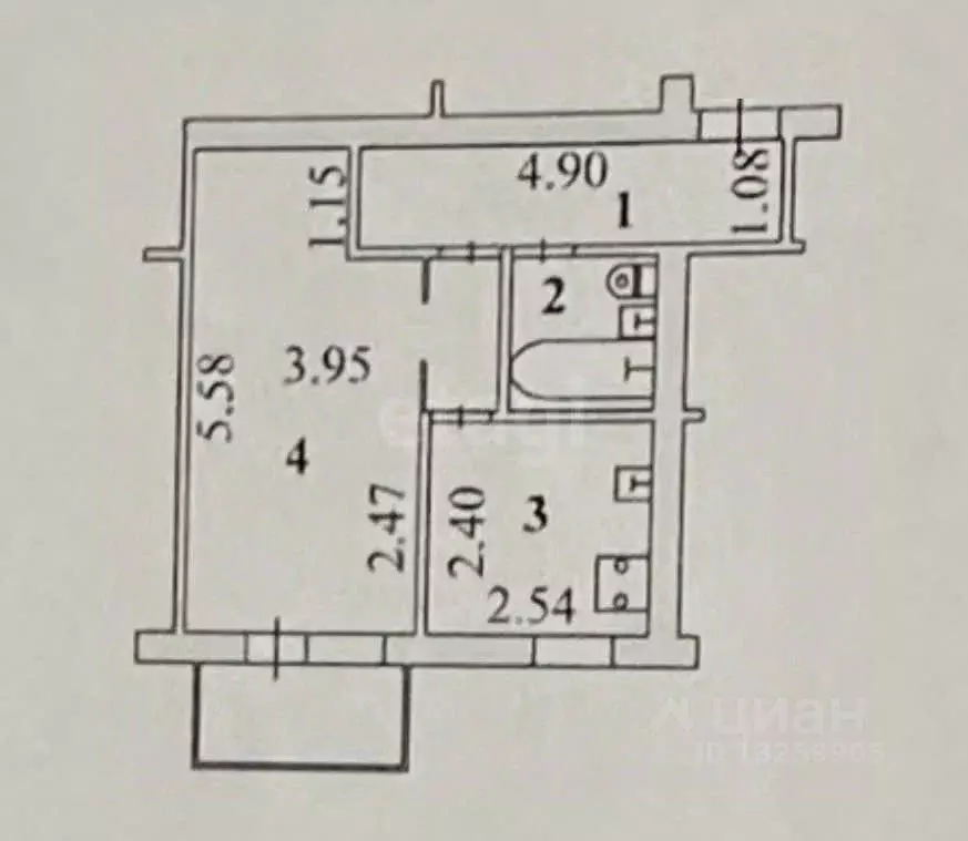 1-к кв. Липецкая область, Липецк ул. Космонавтов, 32 (32.0 м) - Фото 2