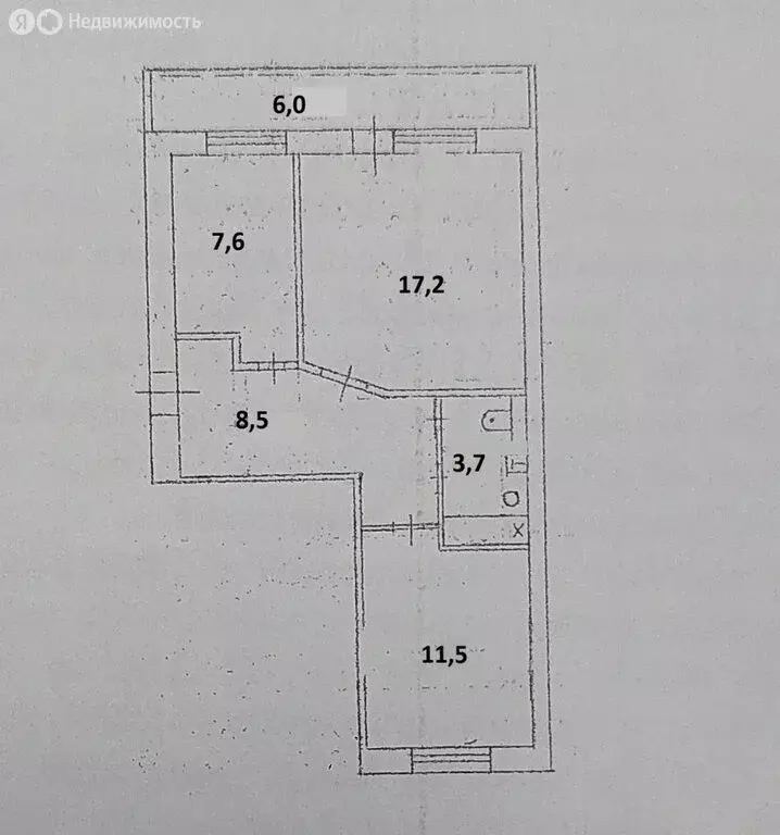 2-комнатная квартира: посёлок Совхозный, Первомайская улица, 15 (48.5 ... - Фото 1