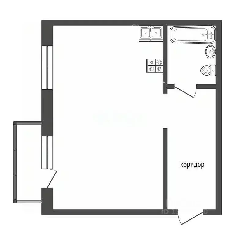 Студия Тюменская область, Тюмень Холодильная ул., 85к1 (34.0 м) - Фото 1