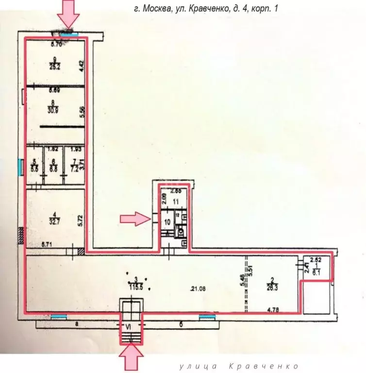 Помещение свободного назначения в Москва ул. Кравченко, 4К1 (286 м) - Фото 1